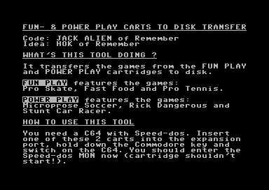 Fun- & Power Play Carts to Disk Transfer
