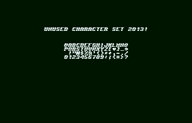 Unused Character Set 2013