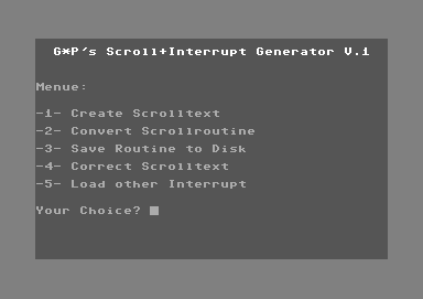 G*P's Scroll + Interrupt Generator V.1