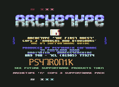 Archetype 'n' Cops 3 Supportware Pack