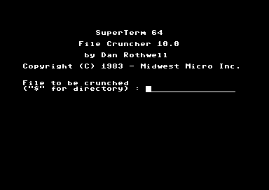 SuperTerm 64 File Cruncher V10.0