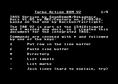 Docs for Turbo Action ROM V2