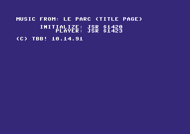 Music from Le Parc (Title Page)