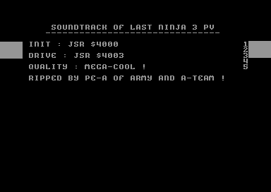 Soundtrack of Last Ninja 3 PV