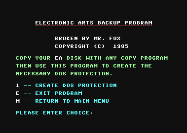 Electronics Arts Backup Program