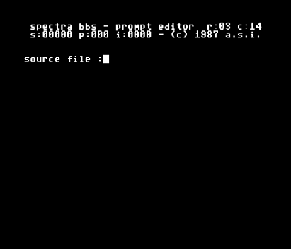 Spectra BBS Prompt Editor