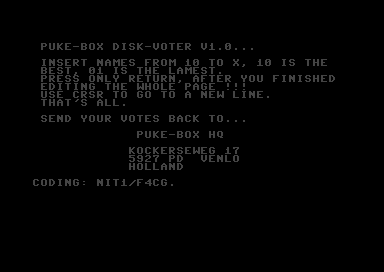 Puke-Box Disk-Voter V1.0