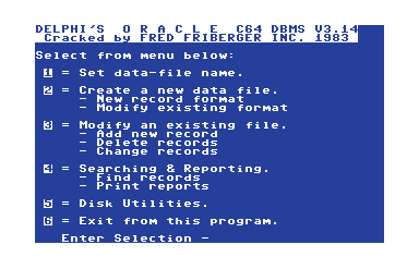 Delphi's Oracle C64 DBMS V3.14