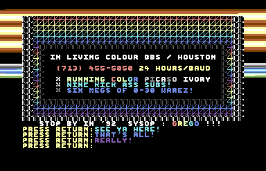 In Living Colour BBS Ad