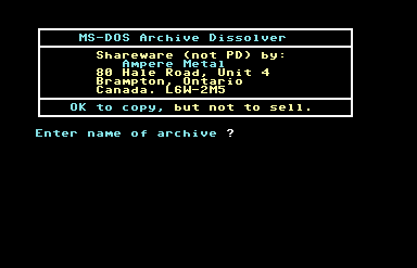 MS-DOS Archive Dissolver