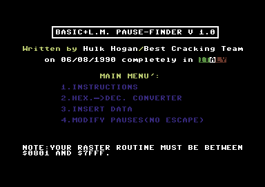 BASIC+L.M. Pause-Finder V1.0