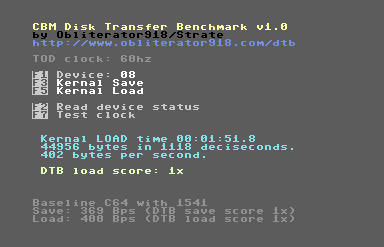 CBM Disk Transfer Benchmark V1.0