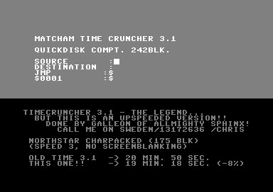 Matcham Time Cruncher V3.1 (upspeeded version)