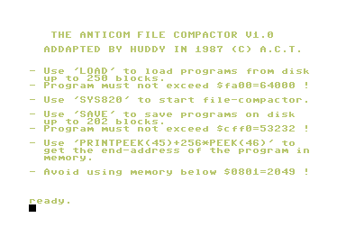 The Anticom File Compactor V1.0