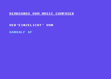 Demo Songs vom Music Composer