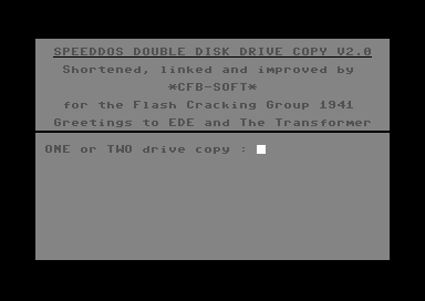 Speeddos Double Disk Drive Copy V2.0