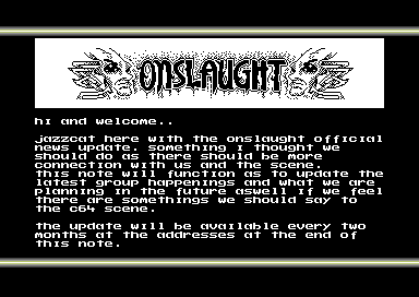 Onslaught Update #1