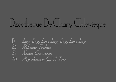 Discotheque De Chary Chlovieque