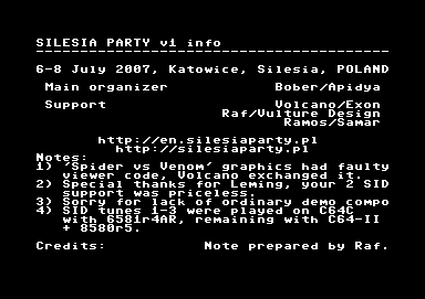 Silesia Party v1.0 Results and Afterparty Note 