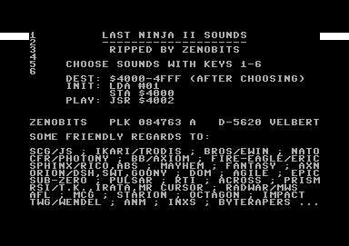 The Last Ninja II Sounds