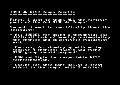 NTSC 4k Results