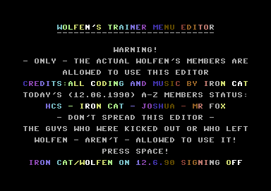 Wolfen's Trainer Menu Editor