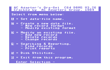 Delphi's Oracle C64 DBMS V3.26
