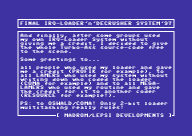 Final IRQ-Loader'n'Decrusher System'97
