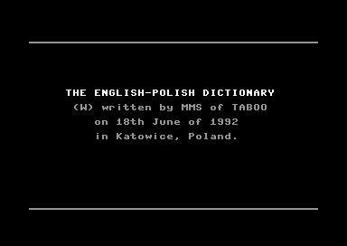 The English-Polish Dictionary