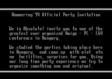 Hammering 94 Official Party Invitation