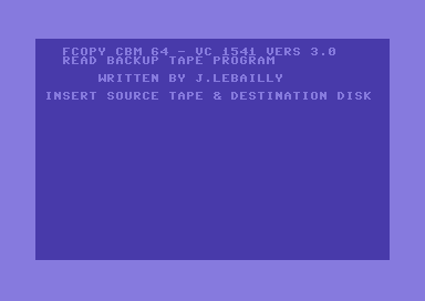 FCopy Tape to Disk Backup V3.0