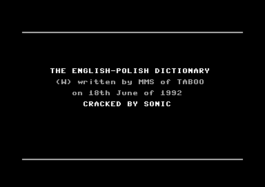 The English-Polish Dictionary