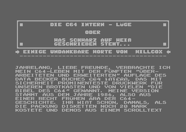 Die C64 Intern-Luege