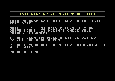 1541 Disk Drive Performance Test