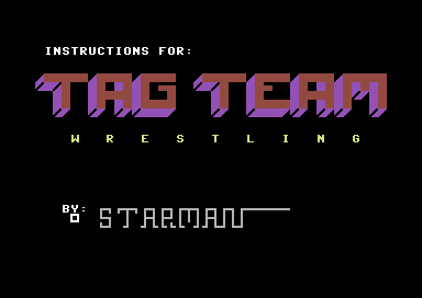 Instructions for Tag Team Wrestling