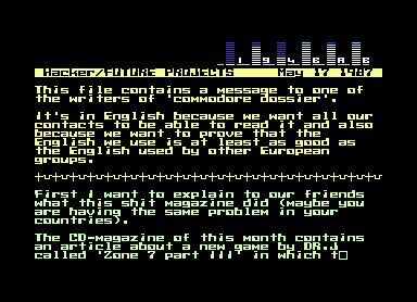 Message to Commodore Dossier