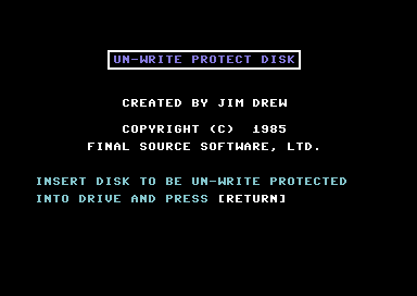 Un-Write Protect Disk