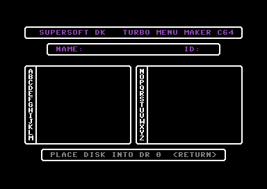 Turbo Menu Maker C64