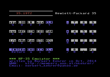 HP-35 Calculator Emulator