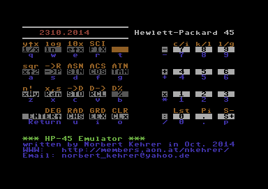 HP-45 Calculator Emulator