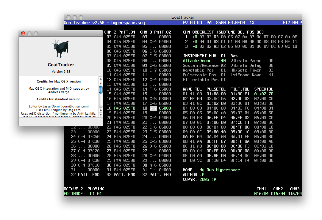 GoatTracker/Mac 2.73