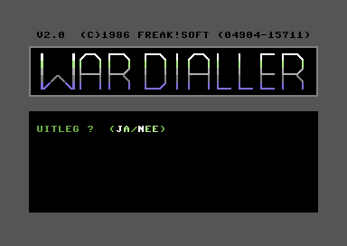 War Dialler V2.0