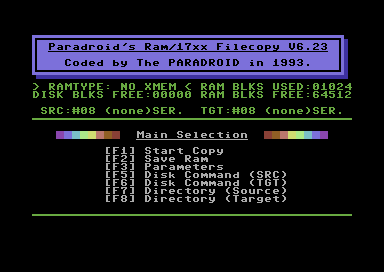 Paradroid's Ram/17xx CMD Filecopy V6.23