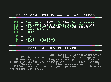 .TXT Convert PC<>C64 Text