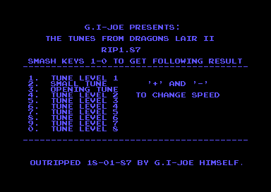 The Tunes from Dragons Lair II
