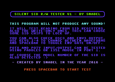 Silent SID R/W Tester V1