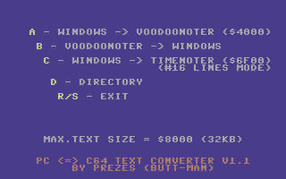 PC <> C64 Text Converter V1.1