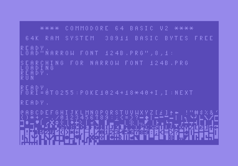 Narrow Font [121 bytes]