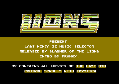 Last Ninja II Music Selector