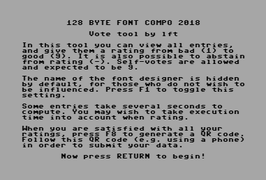 128b Font Compo 2018 Vote Tool